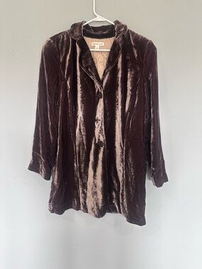 Coldwater Creek Chocolate Brown Velvet Jacket